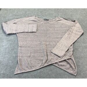 Prana L Open Knit Lightweight Bias Cut Sweater Yoga Comfort